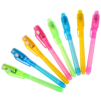 1 шт. пластиковая большая головка светодиодный свет волшебная игрушка многофункциональная рекламная УФ невидимая флуоресцентная лампа ручка