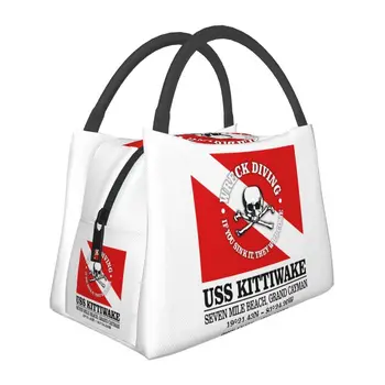 USS Kittiwake Подводное плавание с аквалангом Изолированная сумка для ланча Женщины Герметичный дайвер Дайвер Флаг Охладитель Термальный обед Тотализатор Пляж Кемпинг Путешествия