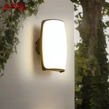 APRIL Современный винтажный настенный светильник Простой креативный светодиодный наружный бра Открытый водонепроницаемый IP65 для виллы Сад Балкон Коридор