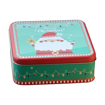  Рождественские формы для печенья Квадратные контейнеры для хранения печенья Многоцелевые праздничные пустые банки для конфет, шоколадного печенья и маленьких