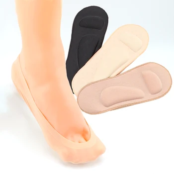 1Пара 3D носки Стельки для ног Женщины Подошвенный фасциит Поддержка свода стопы Обувь Стелька Ортопедические вставки Невидимый Нескользящая накладка для обуви