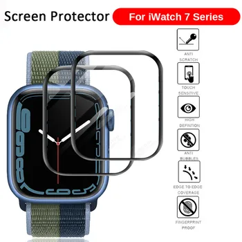 2PCS 9D изогнутая мягкая защитная пленка для Apple Watch 7 Series Защитная пленка для iWatch i Watch7 41 мм 45 мм Не закаленное стекло