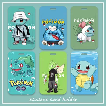 Pokémon Blastoise Card Sleeve Action Аниме Фигурки Bulbasaur Snorlax Card Sleeve Мультфильм Еда и автобус Карты Украшения Детские подарки