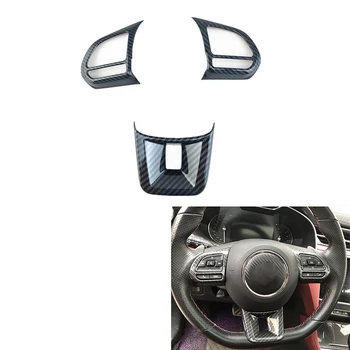 3Pcs/Set ABS Авто Рулевое колесо Крышка Кнопка Наклейка Внутреннее Украшение Для MG5 MG6 MG ZS Углеродное волокно