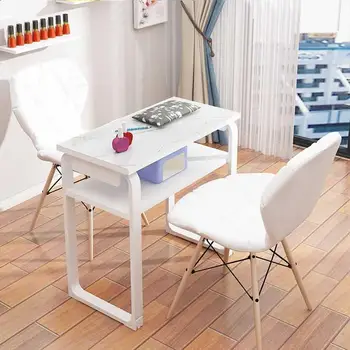 Изысканный дизайнерский маникюрный стол Белый складной стол администратора Нержавеющая сталь Nailtech Schminktisch Мебель для ногтей CY50ZJ