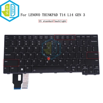 Клавиатура с подсветкой Английский США для Lenovo ThinkPad T14 L14 P14S GEN 3 21AH 21AJ США Trackpoint Keyboards 5N21D67970 CS22FBL-84US