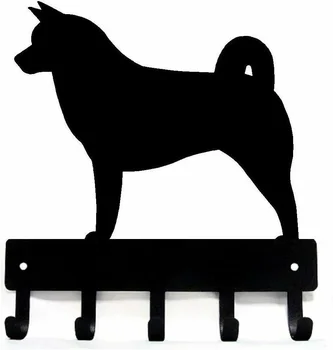 Akita Dog Key Rack & Поводок Вешалка - Большие 9 дюймов в ширину / Маленькие 6 дюймов в ширину Крючки Настенный крючок Аксессуары для ванной комнаты
