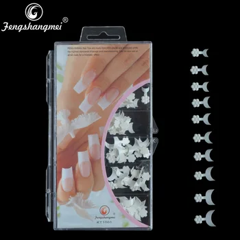 Fengshangmei Короткая Полная Крышка Белый Салон Искусственные Ногти Французские Типсы Для Ногтей Упаковка 100 шт.