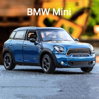 1:24 BMW Mini Alloy Модель автомобиля Игрушка Металл Литье под давлением Масштаб Статические автомобили Двери могут быть открыты Подарки для детей на день рождения