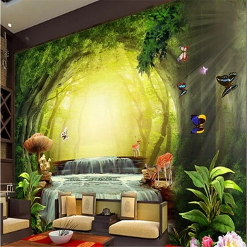 beibehang Пользовательская фотография фон роспись росписи гостиной ТВ стена 3D красивые мечты лес фон фрески обои
